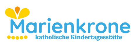 Logo der katholischen Kindertagesstätte Marienkrone mit gelber Krone.